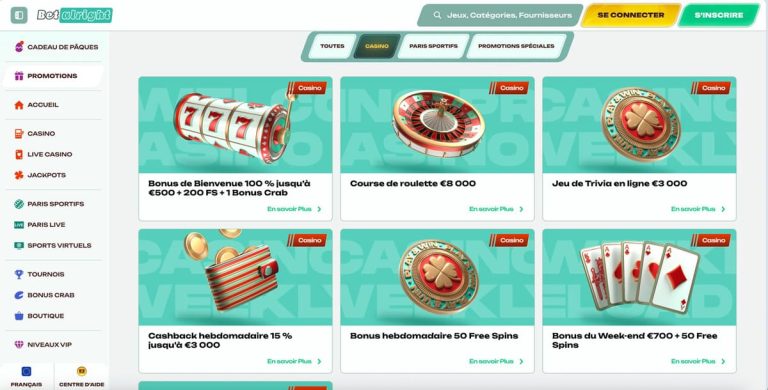 Betalright Casino bonus