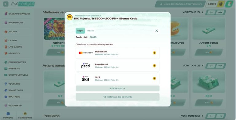 Betalright Casino dépot